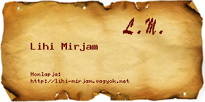 Lihi Mirjam névjegykártya
